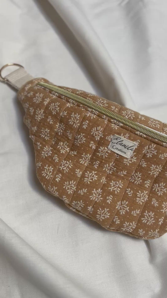 Sac banane artisanal - imprimé meesya camel